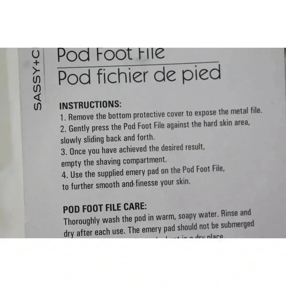 Sassy + Chic Pod Foot File - Remove Rough & Dry Skin - Retains for Easy Disposal